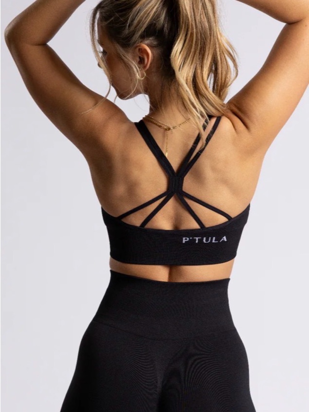 Black Ribbed High-Neck Crop Bralette Sports bra size Small